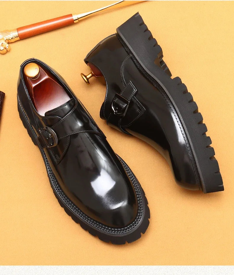 Luxury Italian Patent Leather Men's Oxford Shoes - Hand-Leather, Elegant & Comfortable Wedding & Business Shoes