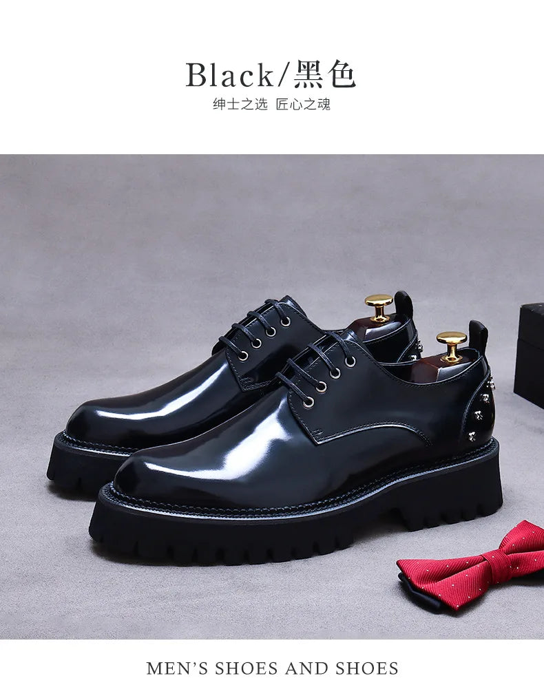 YETTIES Classic Derby – Men's Genuine Leather Shoes