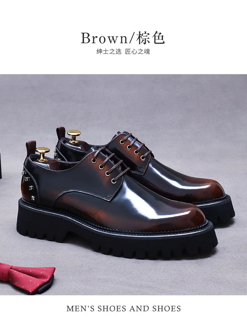 YETTIES Classic Derby – Men's Genuine Leather Shoes