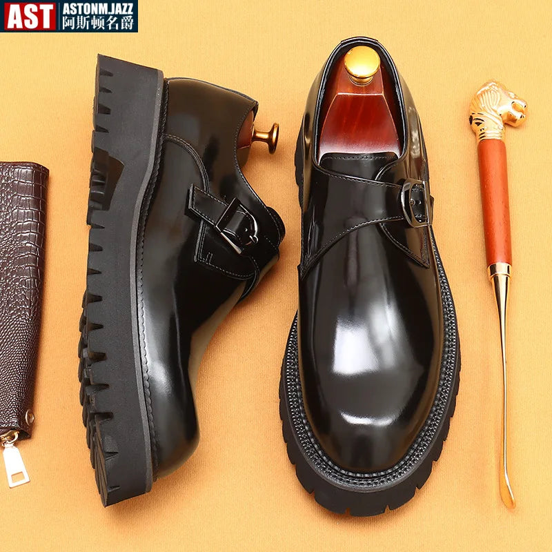 Luxury Italian Patent Leather Men's Oxford Shoes - Hand-Leather, Elegant & Comfortable Wedding & Business Shoes