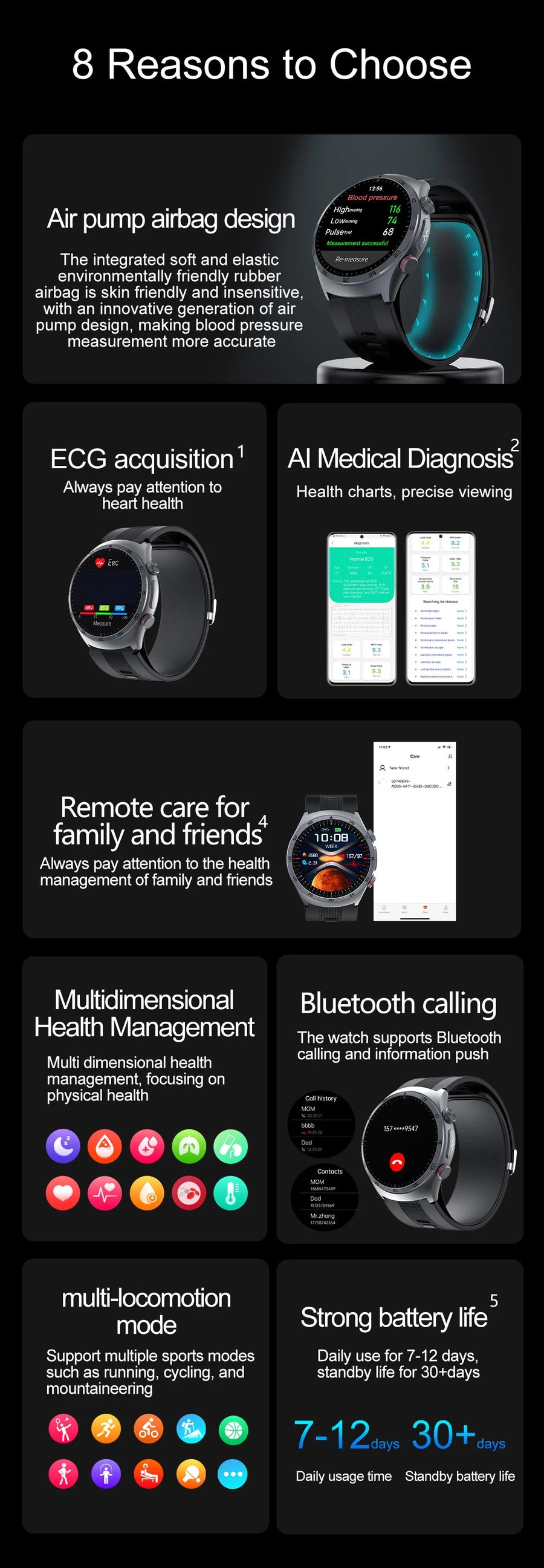 RNABAU AirCare Pro™ – 2025 Health Smartwatch with Real Blood Pressure Measurement