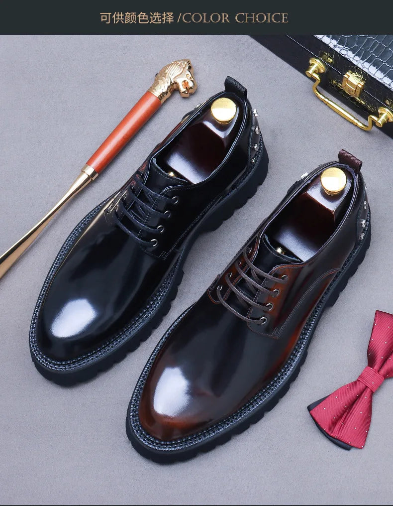 YETTIES Classic Derby – Men's Genuine Leather Shoes