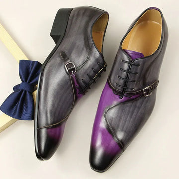 Chaussures Homme YAOLIDA – Oxford en Cuir Véritable avec Boucle Latérale