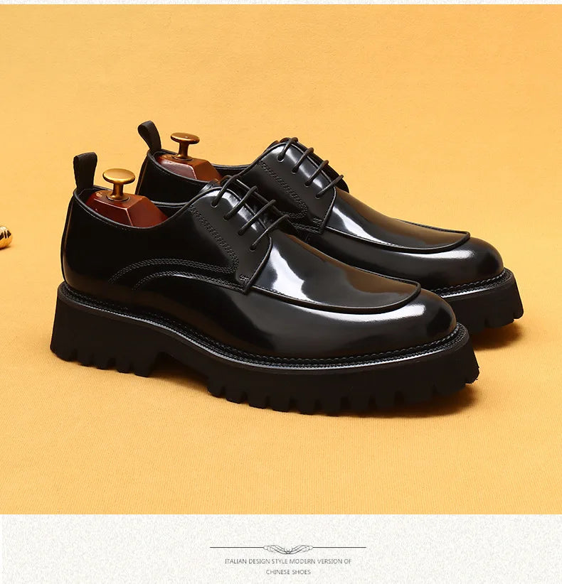 ASTON M. JAZZ – Men's Genuine Leather Oxford Shoes, Italian
