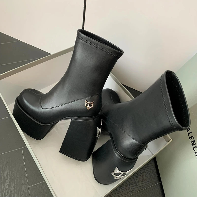 Bottines designer femme – Talon 14 cm, stretch, look audacieux et sexy