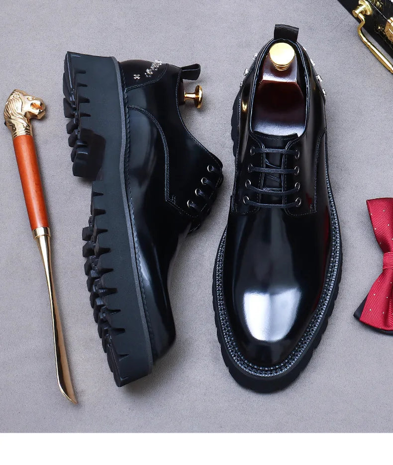 YETTIES Classic Derby – Men's Genuine Leather Shoes