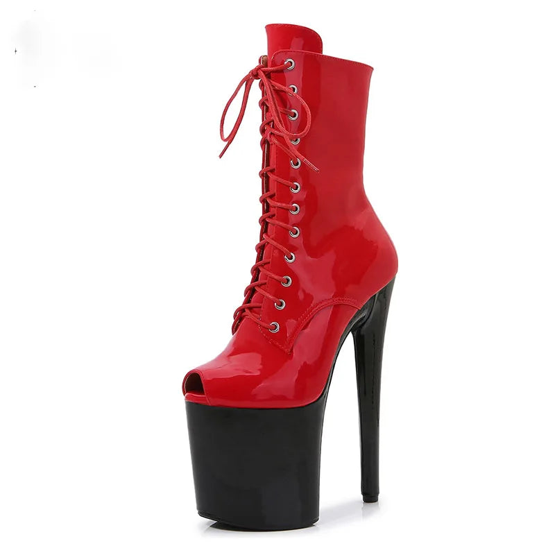 Boots d’été femme – Talon court, perforées et style Peep Toe