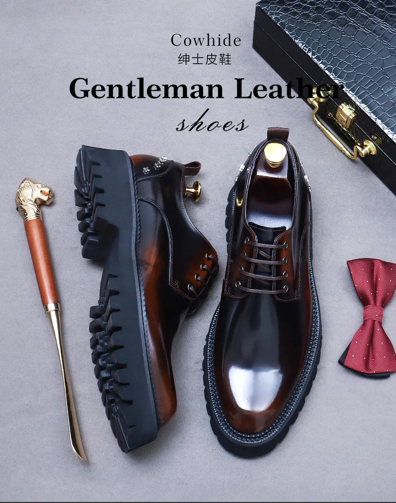 YETTIES Classic Derby – Men's Genuine Leather Shoes