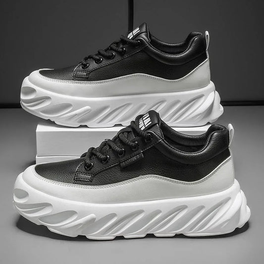Chaussures décontractées homme à semelle épaisse – Sneakers tendance, basses, antidérapantes et confortables pour l’extérieur