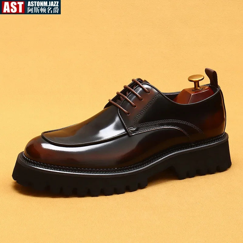ASTON M. JAZZ – Men's Genuine Leather Oxford Shoes, Italian
