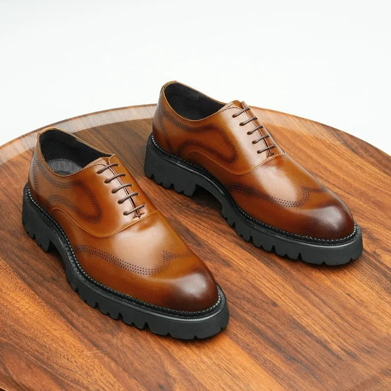 Oxford Classico – Men's Genuine Leather Shoes 4 cm British Elegance