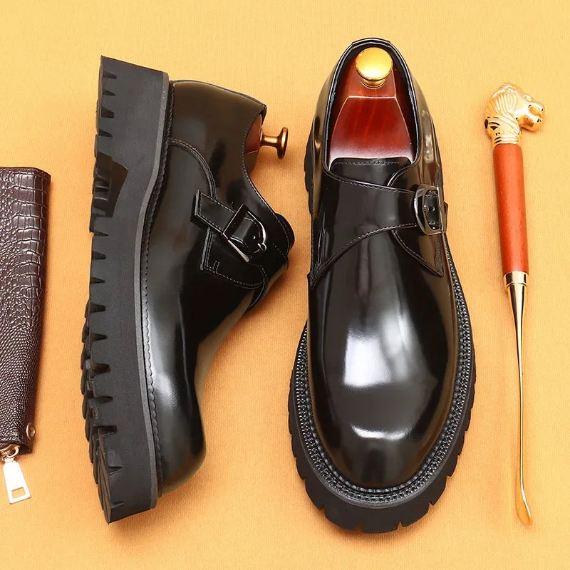 Luxury Italian Patent Leather Men's Oxford Shoes - Hand-Leather, Elegant & Comfortable Wedding & Business Shoes