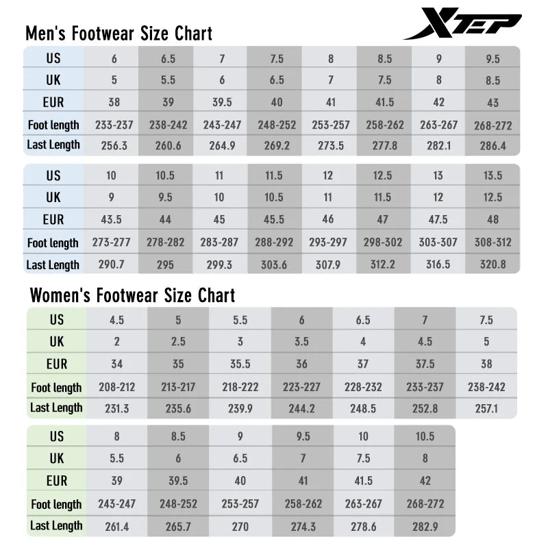 XTEP ACE 2025 – Chaussures de running homme légères et respirantes
