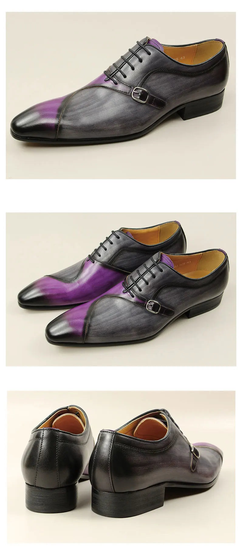 YAOLIDA Men's Shoes - Genuine Leather Oxford with Side Buckle