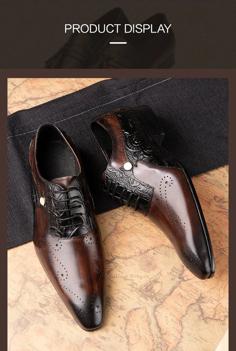 ASIMAYA Luxury Brogue – Genuine Leather Men's Shoes