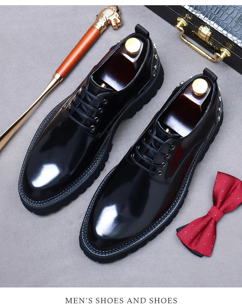 YETTIES Classic Derby – Men's Genuine Leather Shoes