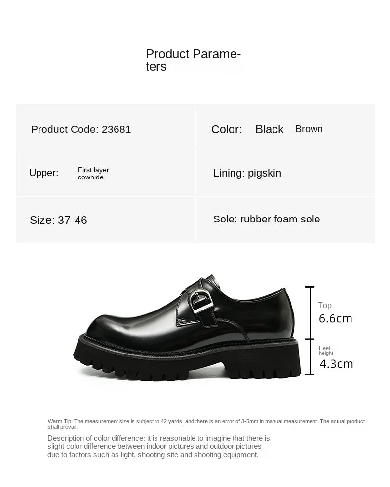 Men's Oxford & Derby - British Genuine Leather Shoes, Thick Sole, Elegant Business & Casual