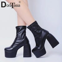 Bottes sexy femme – Grande taille 35-48, talon bloc et solide