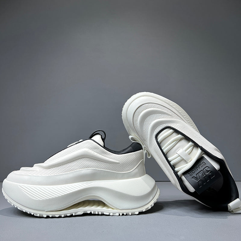 EuroLift – Men's Leather Sneakers with Thick Sole