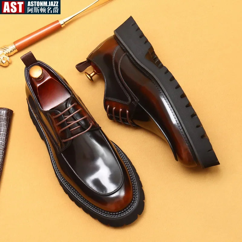 ASTON M. JAZZ – Men's Genuine Leather Oxford Shoes, Italian