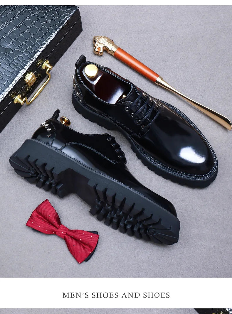 YETTIES Classic Derby – Men's Genuine Leather Shoes