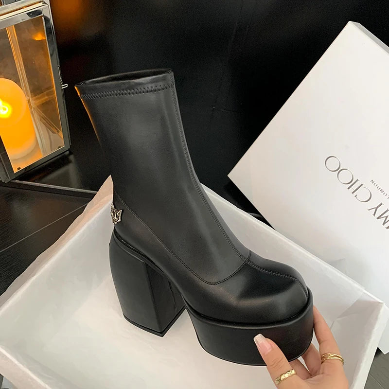 Bottines designer femme – Talon 14 cm, stretch, look audacieux et sexy