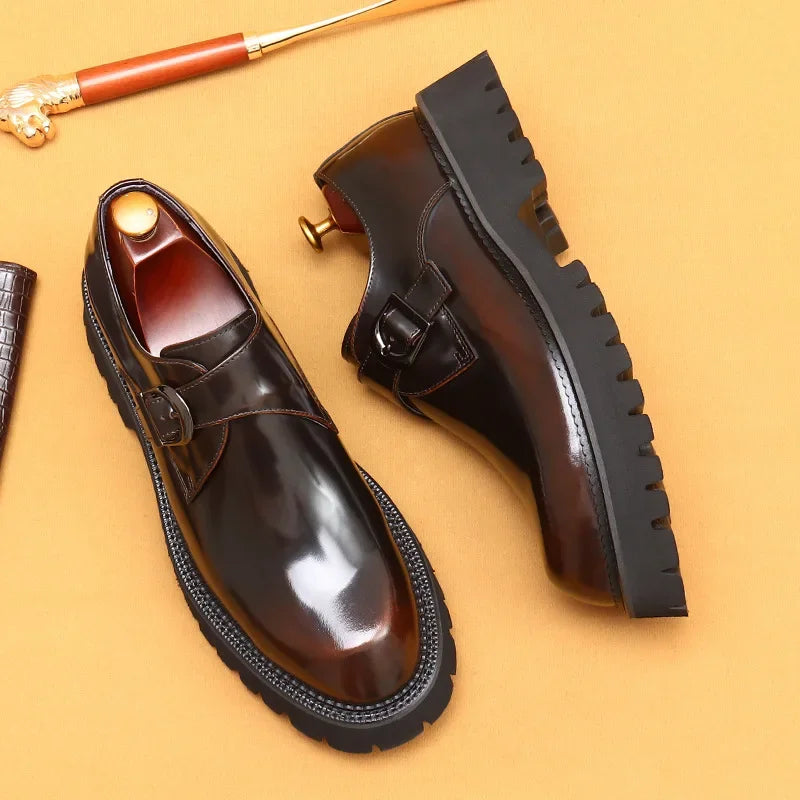 Luxury Italian Patent Leather Men's Oxford Shoes - Hand-Leather, Elegant & Comfortable Wedding & Business Shoes
