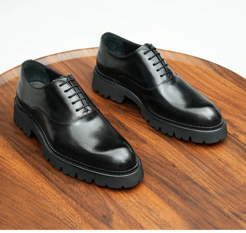 Oxford Classico – Men's Genuine Leather Shoes 4 cm British Elegance
