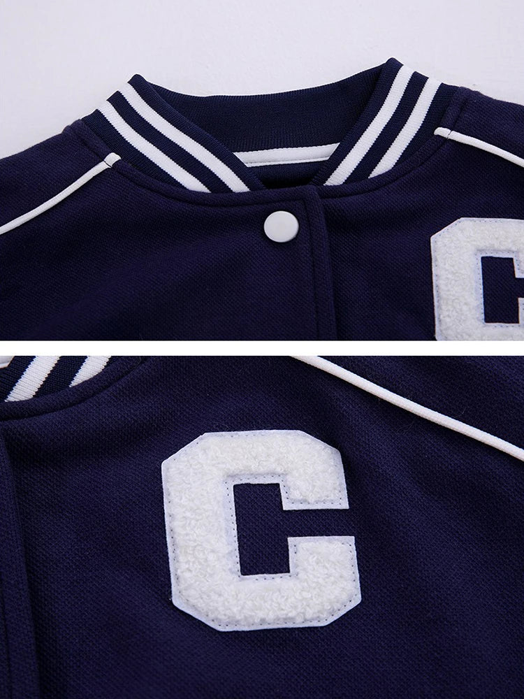 Girls' 2-Piece Set – Baseball Jacket + Slim Skirt | Printed Chic Sport Outfit – 3 to 14 Years