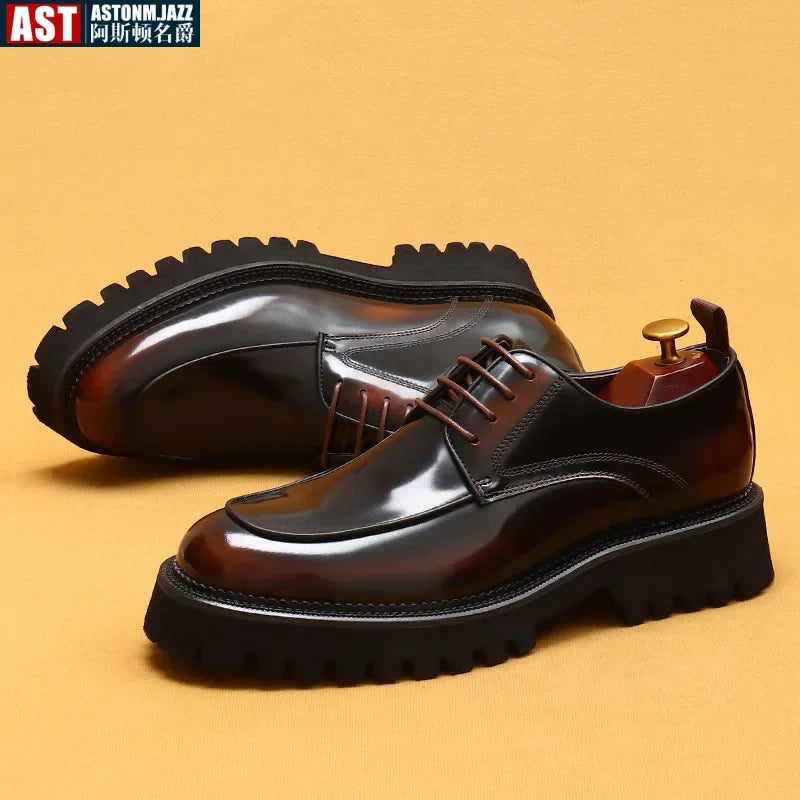 ASTON M. JAZZ – Men's Genuine Leather Oxford Shoes, Italian
