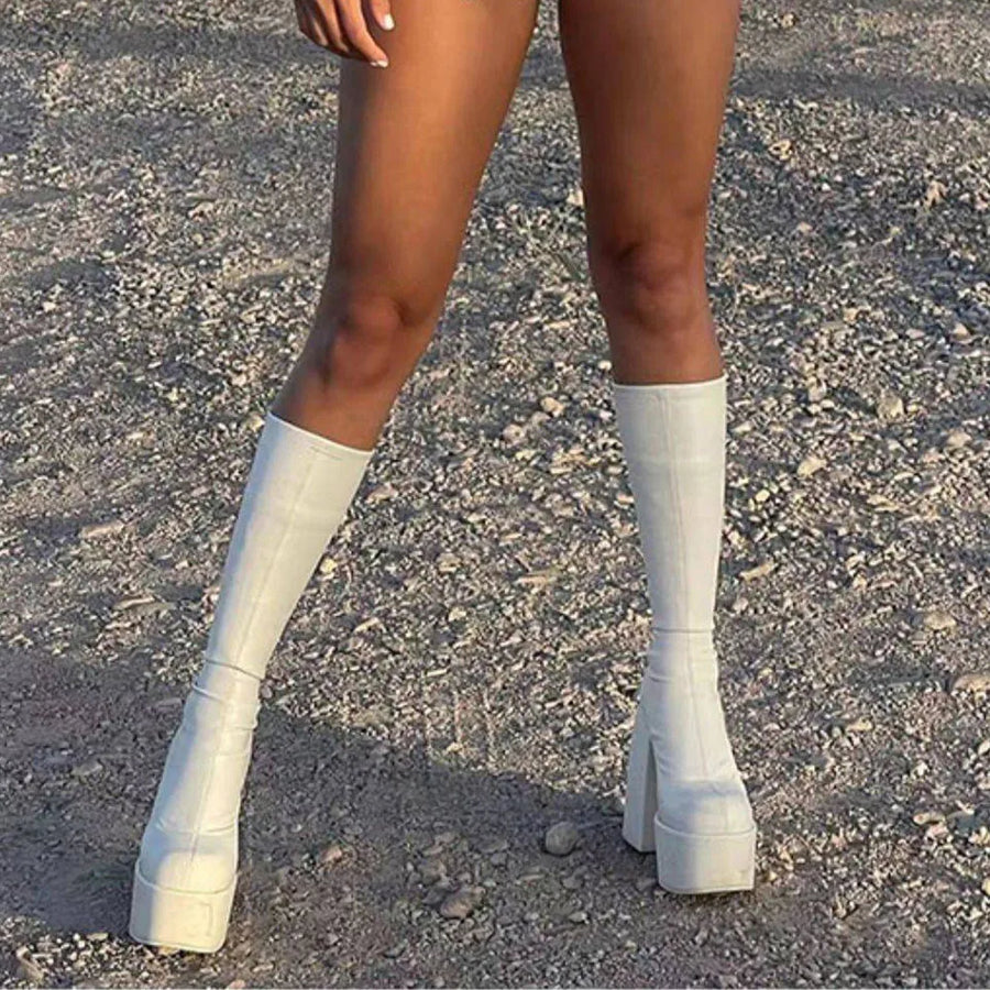 Bottes sexy femme – Grande taille 35-48, talon bloc et solide