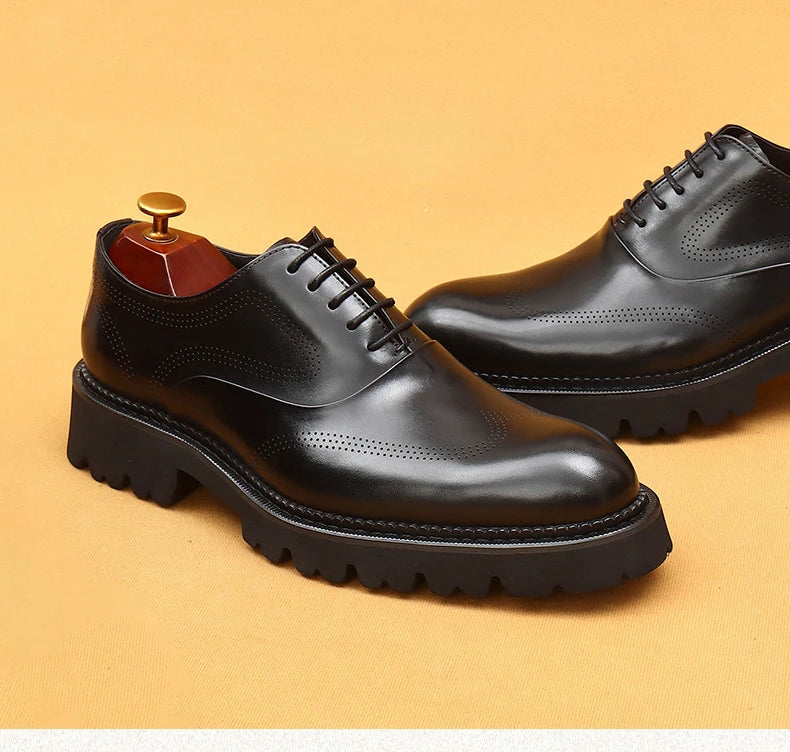 Oxford Classico – Men's Genuine Leather Shoes 4 cm British Elegance