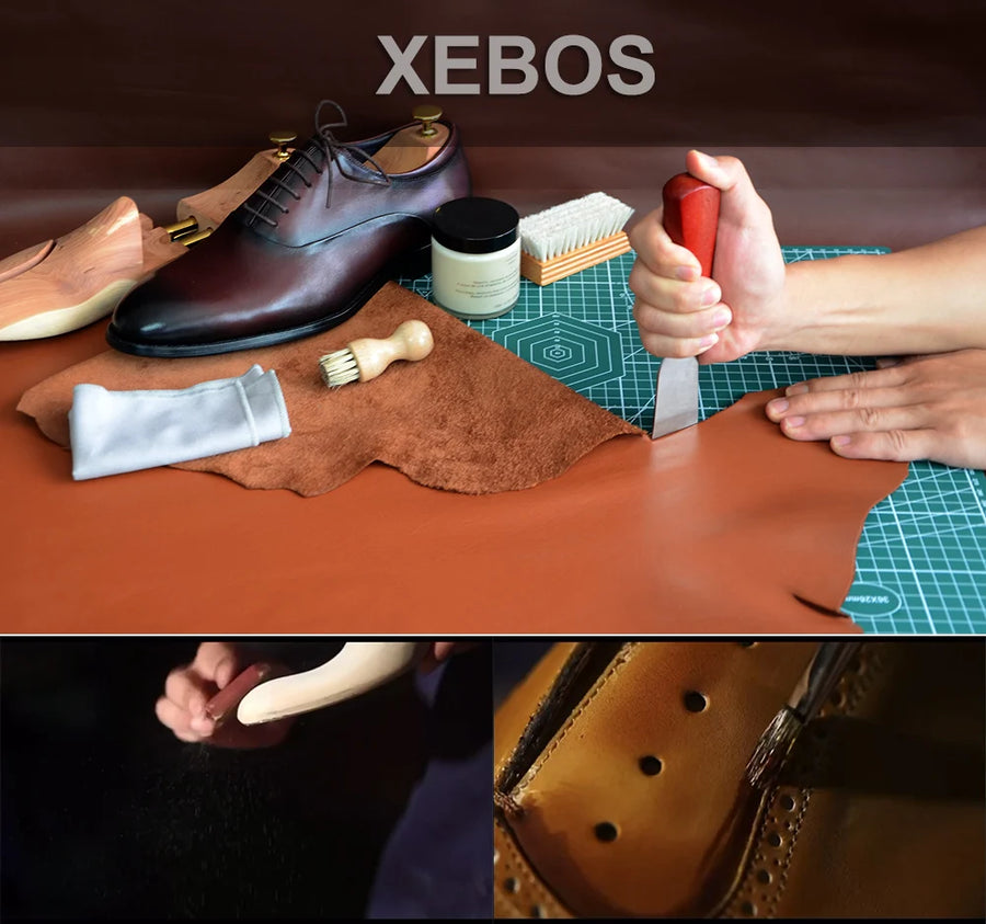 Men's Elegant Genuine Leather Oxford Shoes - Elevator Heel, Round Toe, Office & Casual Style