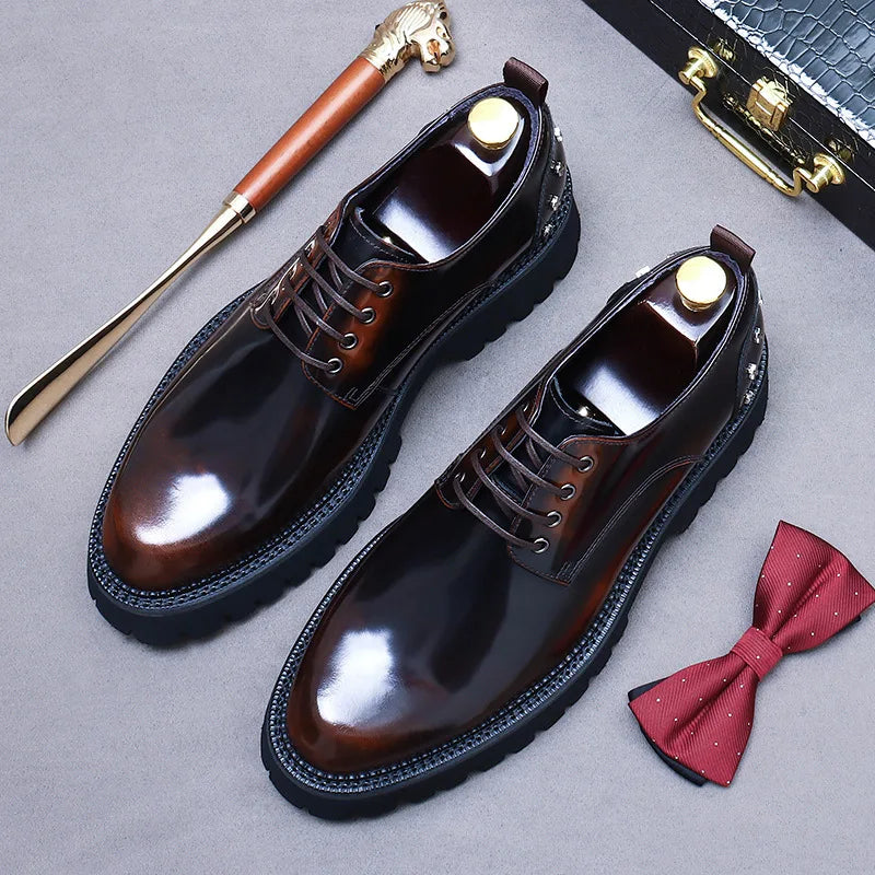 YETTIES Classic Derby – Men's Genuine Leather Shoes
