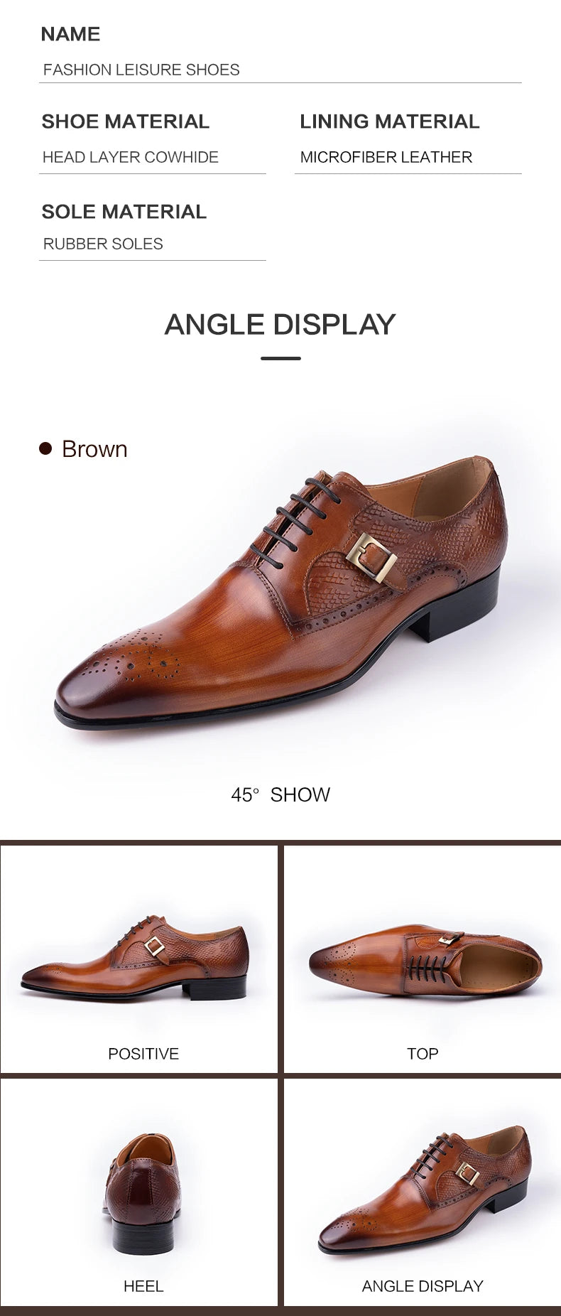 YAOLIDA Prestige Oxford – Men's Genuine Leather Wedding; Business Shoes