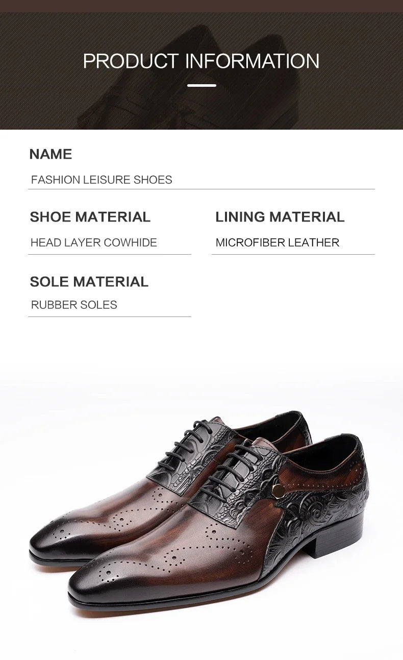 ASIMAYA Luxury Brogue – Genuine Leather Men's Shoes