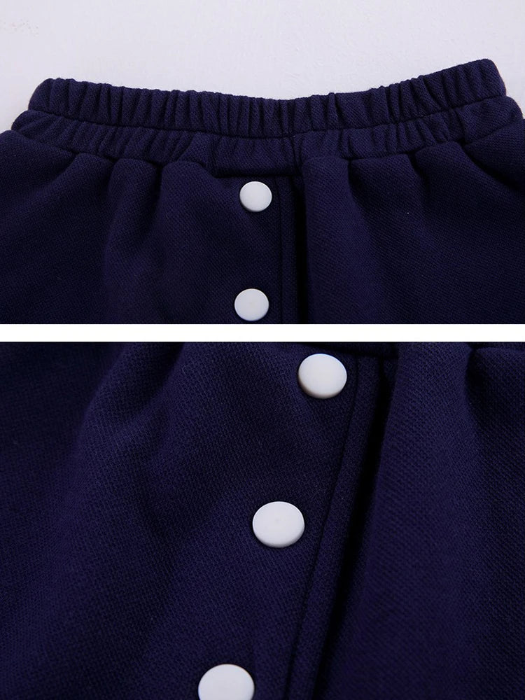 Girls' 2-Piece Set – Baseball Jacket + Slim Skirt | Printed Chic Sport Outfit – 3 to 14 Years