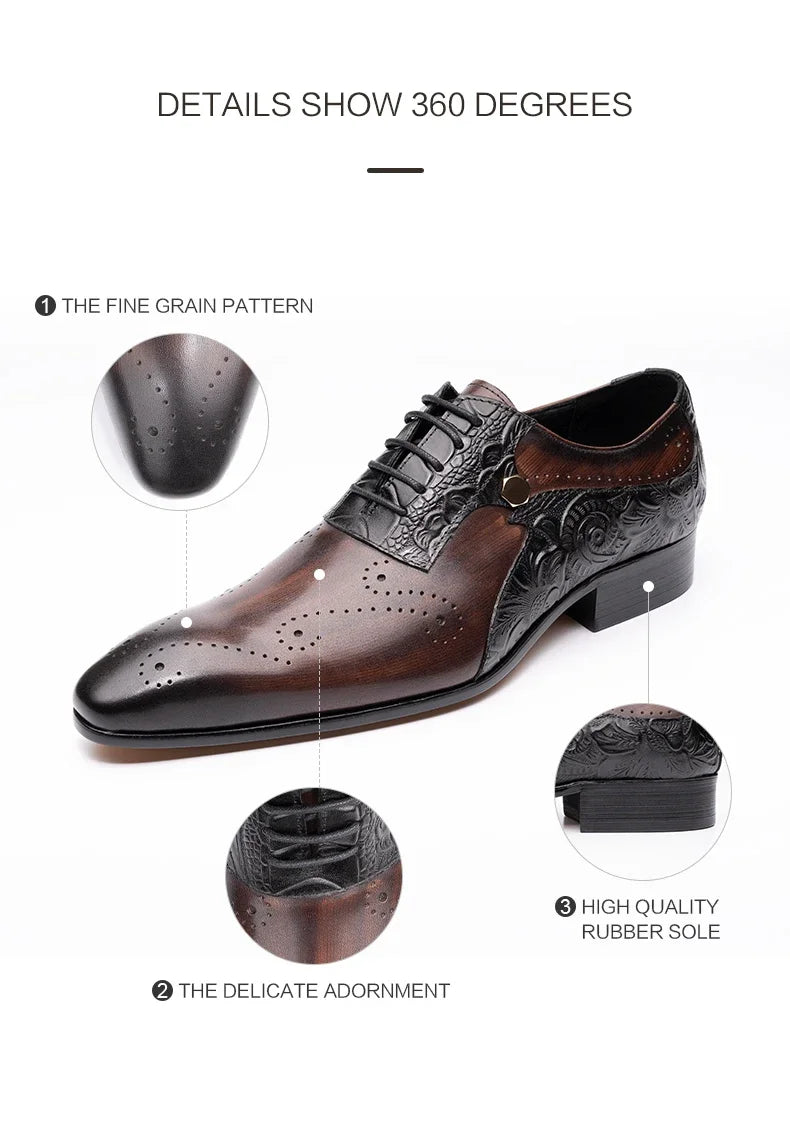 ASIMAYA Luxury Brogue – Genuine Leather Men's Shoes