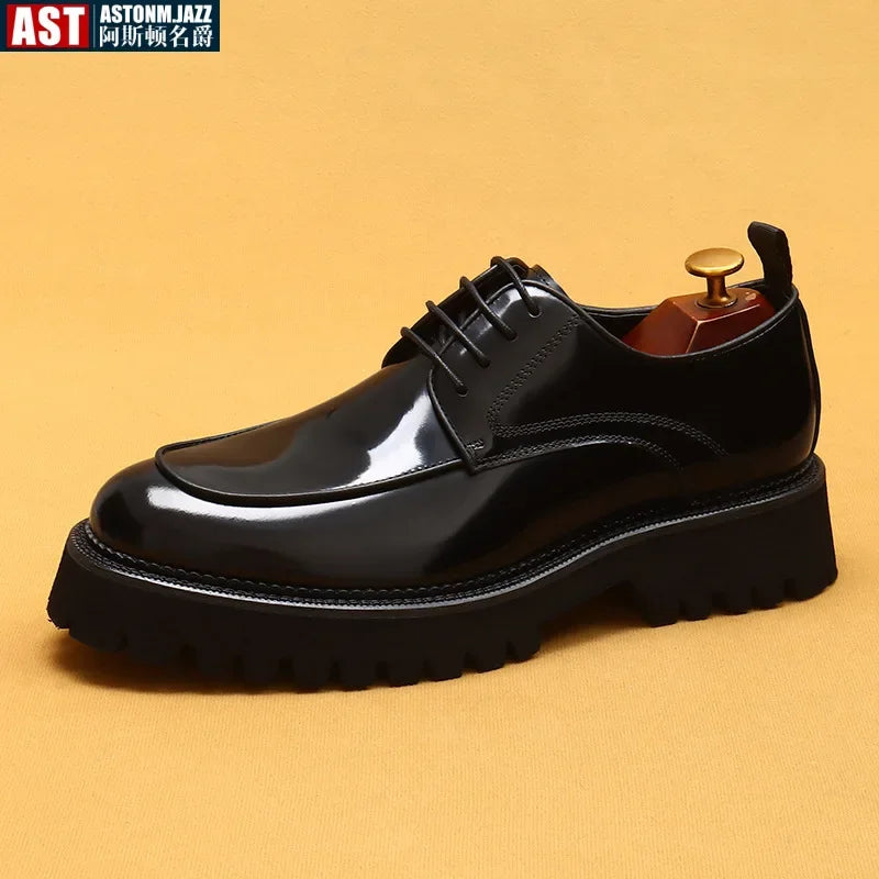 ASTON M. JAZZ – Men's Genuine Leather Oxford Shoes, Italian