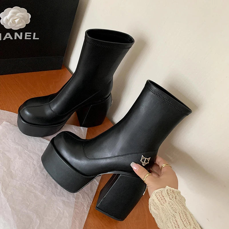 Bottines designer femme – Talon 14 cm, stretch, look audacieux et sexy