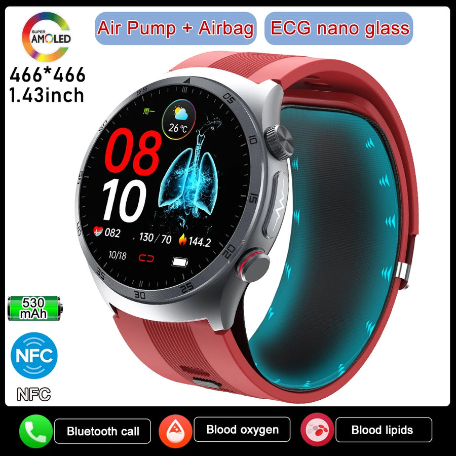 RNABAU AirCare Pro™ – 2025 Health Smartwatch with Real Blood Pressure Measurement