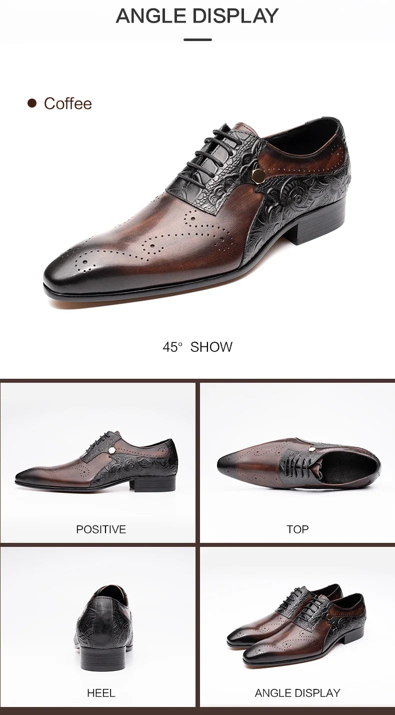 ASIMAYA Luxury Brogue – Genuine Leather Men's Shoes