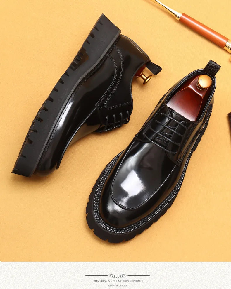 ASTON M. JAZZ – Men's Genuine Leather Oxford Shoes, Italian