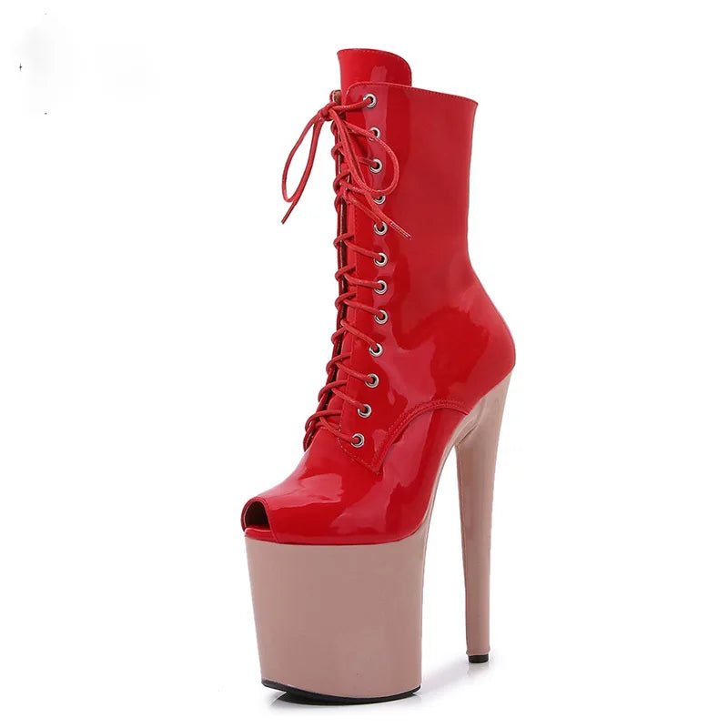 Boots d’été femme – Talon court, perforées et style Peep Toe
