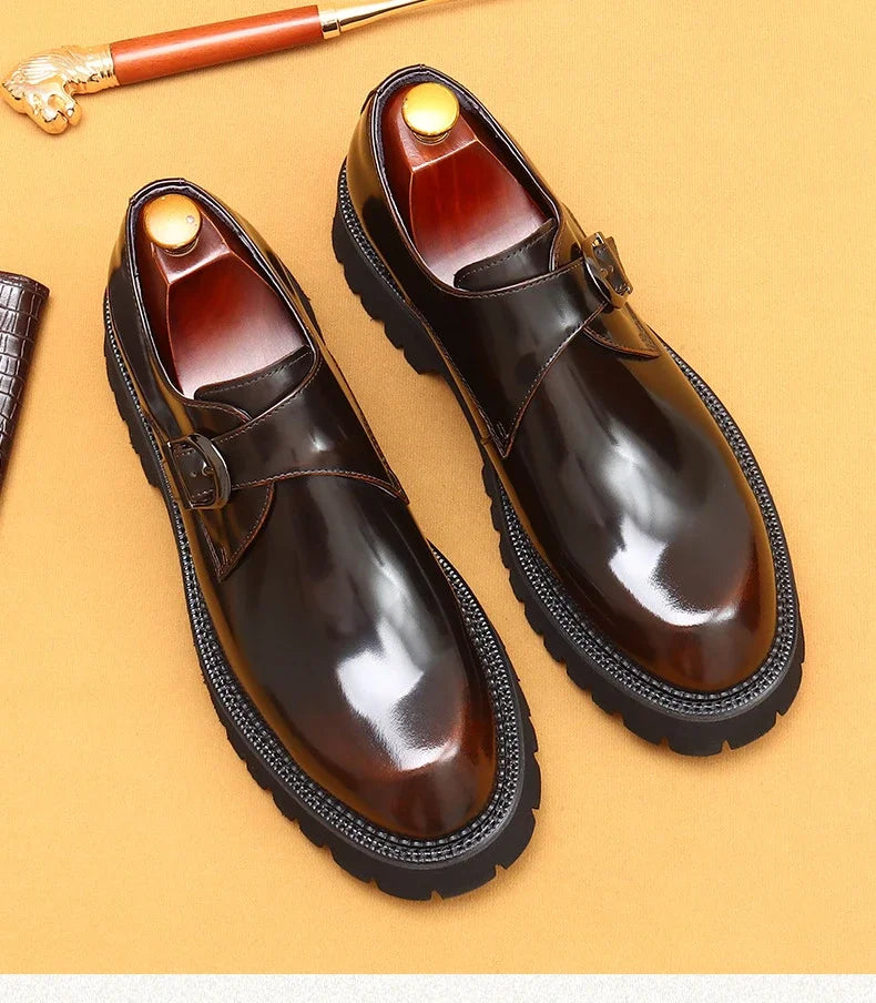 Luxury Italian Patent Leather Men's Oxford Shoes - Hand-Leather, Elegant & Comfortable Wedding & Business Shoes