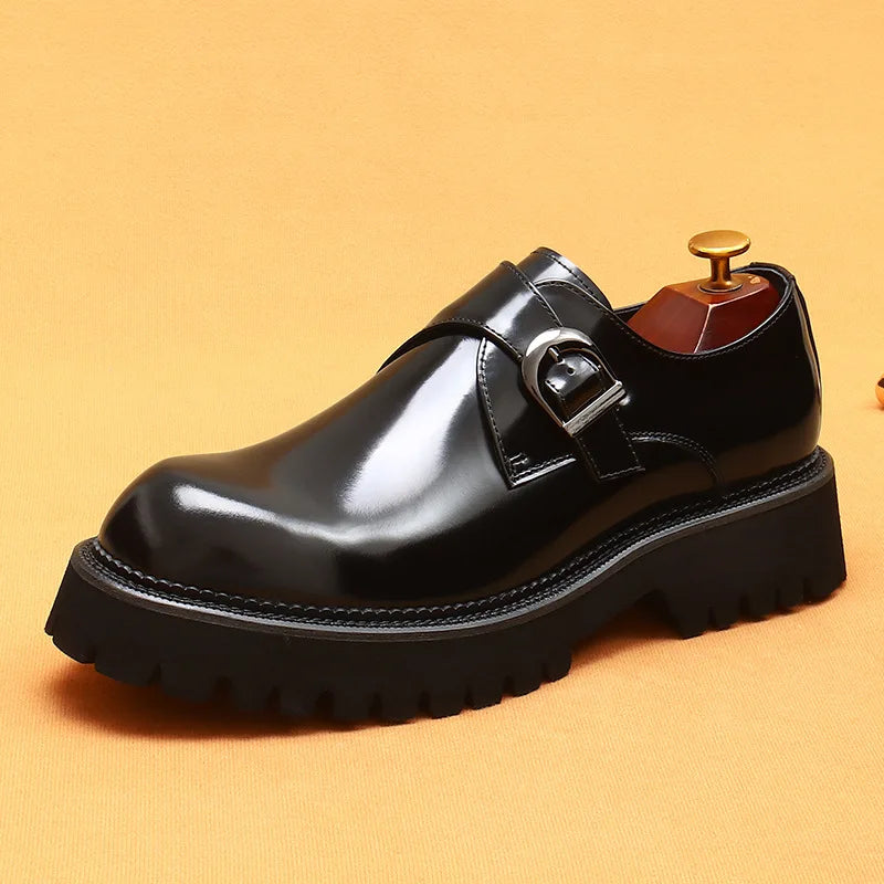 Men's Oxford & Derby - British Genuine Leather Shoes, Thick Sole, Elegant Business & Casual