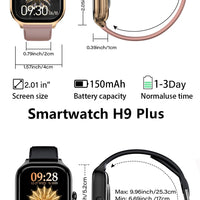 LAXASFIT™ 2.01’’ – Smartwatch Connectée Santé, Homme/Femme