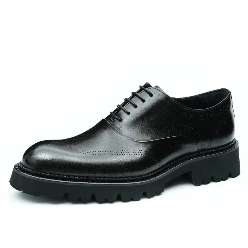 Oxford Classico – Men's Genuine Leather Shoes 4 cm British Elegance