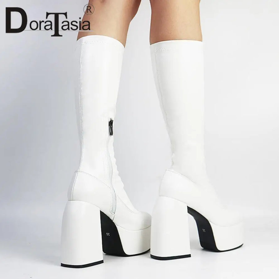 Bottes sexy femme – Grande taille 35-48, talon bloc et solide