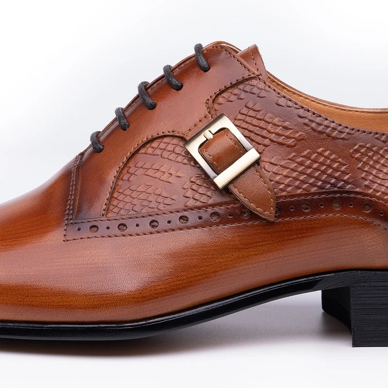 YAOLIDA Prestige Oxford – Men's Genuine Leather Wedding; Business Shoes